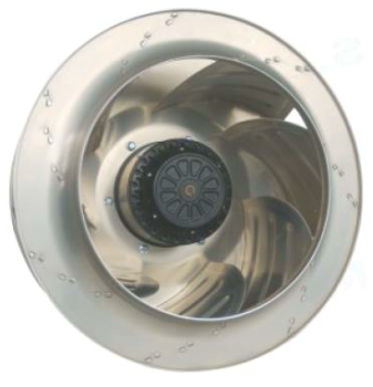 Мотор-колесо MES RO355B-4D-AC0 с назад загнутыми лопатками для прямоугольных и прямых вентиляторов